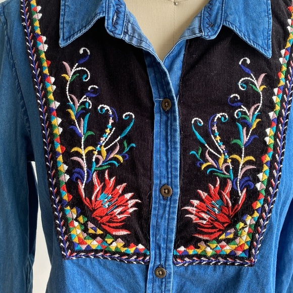 Anthropologie Holding Horses Denim Shirt Size 6 - Picture 2 of 8